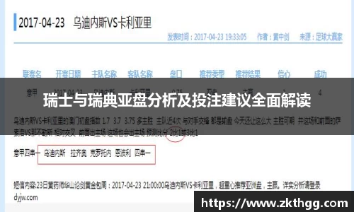瑞士与瑞典亚盘分析及投注建议全面解读