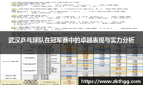 武汉乒乓球队在冠军赛中的卓越表现与实力分析